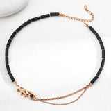 Adjustable Statement Black Onyx Necklace in Sterling Silver for a Bold Look