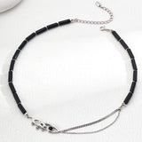 Adjustable Statement Black Onyx Necklace in Sterling Silver for a Bold Look