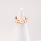 Half Pearl Half Silver Stackable Ring in Dual-Tone Sterling Silver