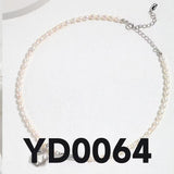 Adjustable Ribbon Pearl Jewelry Set - Necklace, Bracelet & Earrings (Silver-Tone/Gold-Tone)