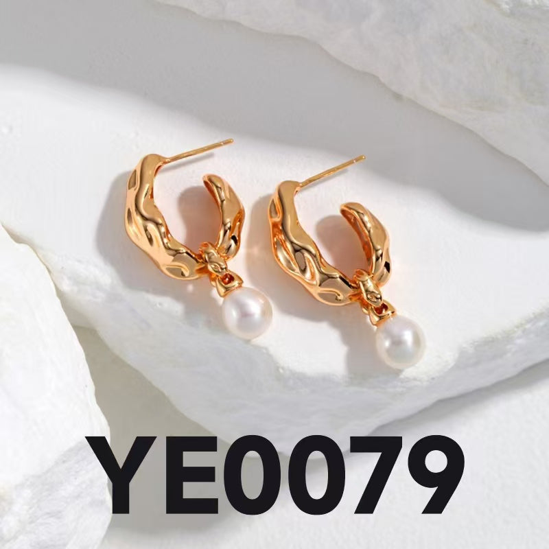 Adjustable Ribbon Pearl Jewelry Set - Necklace, Bracelet & Earrings (Silver-Tone/Gold-Tone)
