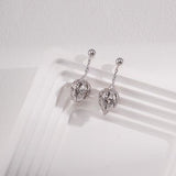 Floral Cluster Pearl Necklace & Earrings Set - 925 Silver (Silver/Gold-Tone)