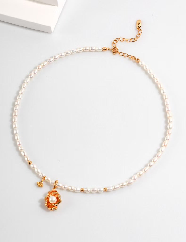 Wave Pearl Jewelry Set - 925 Silver (Silver/Gold-Tone)