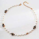 Adjustable Pearl & Onyx Jewelry - Choose Necklace or Bracelet (925 Silver)