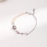 Double-Side Pearl Pendant Set - 925 Silver (Silver/Gold Tone)
