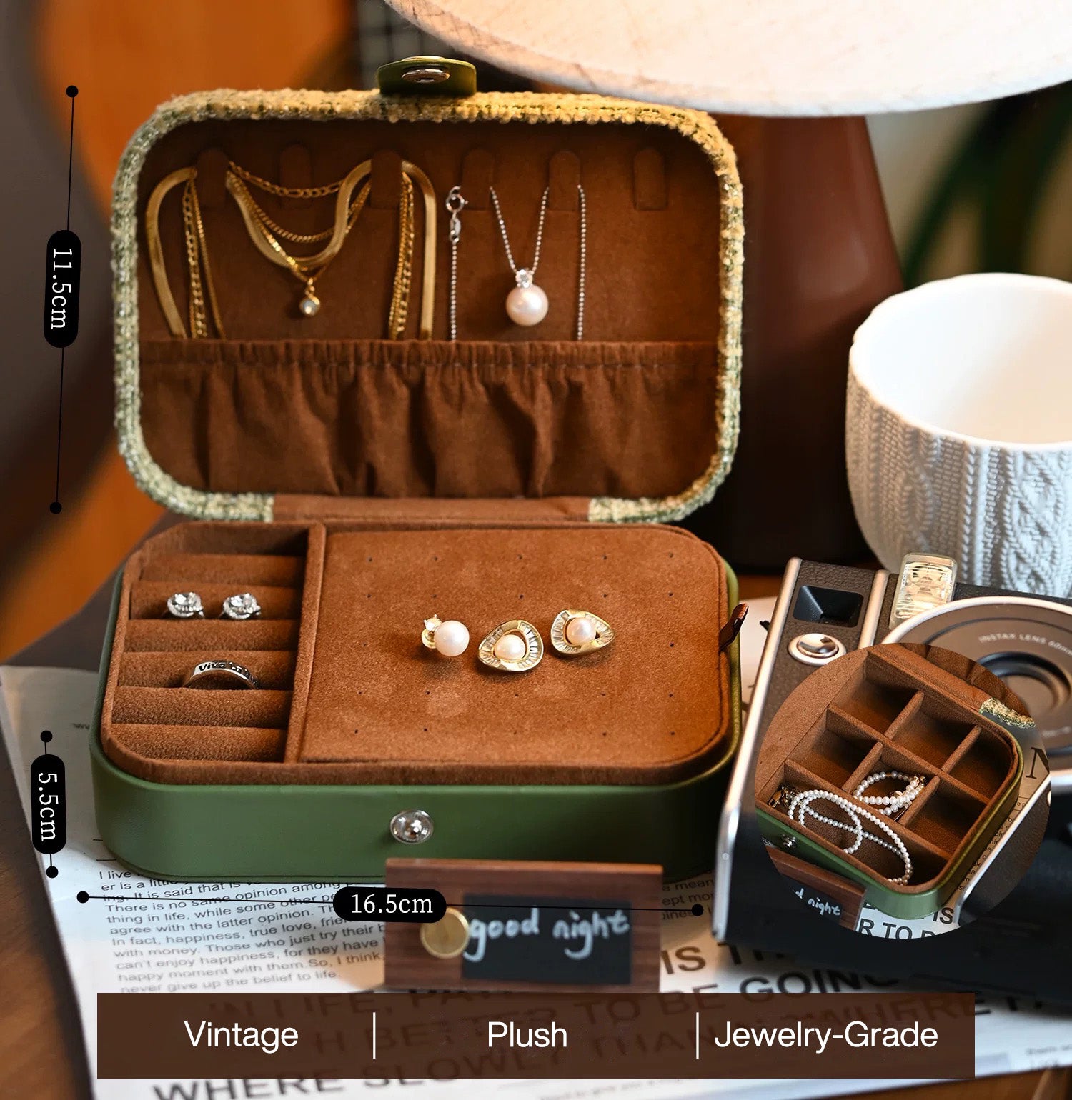 The Aura Box Velvet-Lined Jewelry Case with Secure Lock